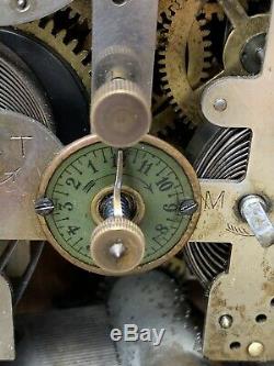 Antique Table Clock In Wood. Paris Machines With Music Box. Century Xix-xx