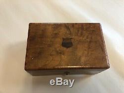 Antique Thorens 4 Airs Music Box Inlaid Wood Swiss Songs Lovely