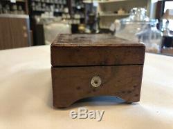 Antique Thorens 4 Airs Music Box Inlaid Wood Swiss Songs Lovely