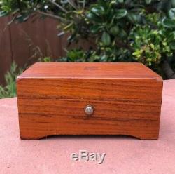 Antique Thorens Swiss Wood 3 Songs Music Box 5 5/8 x 3 5/8