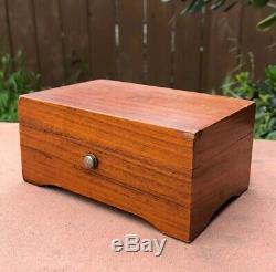 Antique Thorens Swiss Wood 3 Songs Music Box 5 5/8 x 3 5/8