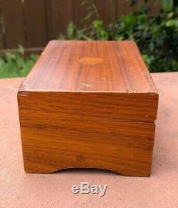 Antique Thorens Swiss Wood 3 Songs Music Box 5 5/8 x 3 5/8