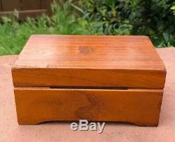 Antique Thorens Swiss Wood 3 Songs Music Box 5 5/8 x 3 5/8