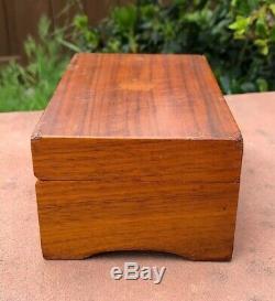 Antique Thorens Swiss Wood 3 Songs Music Box 5 5/8 x 3 5/8