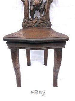 Antique Victorian Black Forest Swiss Musical Box Childs Chair