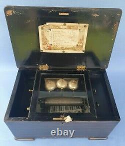 Antique Victorian Picard Geneve Swiss Cylinder Music Box 8 Airs & 3 Bells 38793