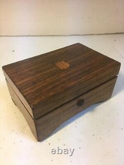 Antique Vintage Swiss Exotic Wood Music Box 2-songs