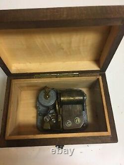 Antique Vintage Swiss Wood Music Box Swiss Chalet 2-songs