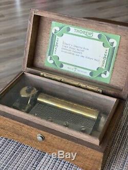 Antique Vintage Thorens PRE REUGE Swiss Wood Music Box Plays 4 Songs 50+ keys