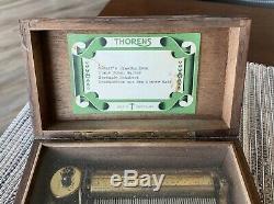 Antique Vintage Thorens PRE REUGE Swiss Wood Music Box Plays 4 Songs 50+ keys