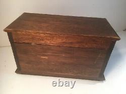 Antique Vintage Wood Jewelry Chest -drawers- Music Box