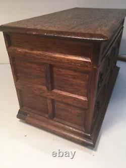 Antique Vintage Wood Jewelry Chest -drawers- Music Box