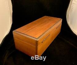 Antique Vintage Wooden Liquor Whisky Casket Box withMusic & Pair Shot Glasses