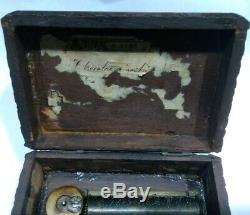 Antique Wood Music Box (Missing Key)