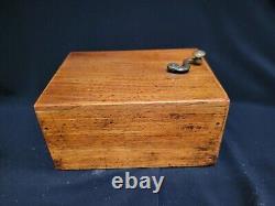 Antique Wooden Music Box Hand Crank Long Playing. VERY RARE