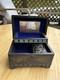 Antique Wooden Music Box With Mirror Girl's Prayer Song Storage Vintage 9.5cm