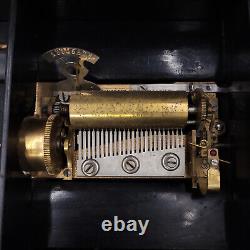 Antique c. 1870 B. H. Abrahams Swiss Cylinder 8 Air 24 Note Wood Music Box Works