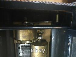 Antique cylinder barrel inlaid music box 6 airs Siber & Fleming
