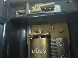 Antique cylinder barrel inlaid music box 6 airs Siber & Fleming