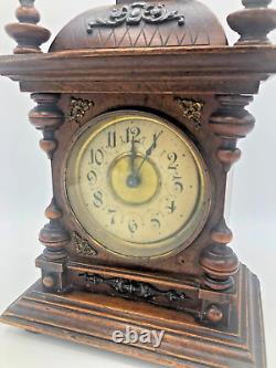 Antique german black forest clock early 1900's woodwork music box