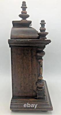 Antique german black forest clock early 1900's woodwork music box