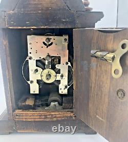 Antique german black forest clock early 1900's woodwork music box