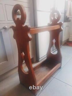 Antique hardwood walking stick / umbrella stand unusual shaped ends