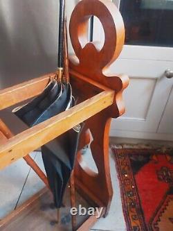 Antique hardwood walking stick / umbrella stand unusual shaped ends