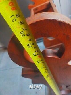 Antique hardwood walking stick / umbrella stand unusual shaped ends