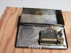 Antique small music box in Rameses II cigarette snuff box style circa 1910