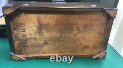 Antique wooden National musical box, cylinder, rare, ornate marketry case, works