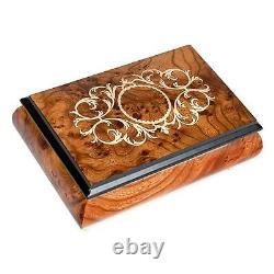 Arabesque Matte Italian Hand Crafted Inlaid Elm Wood Box Somewhere in Time