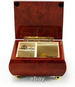 Astonishing Hi Gloss Wood Tone Petite Music Box Many Songs to Choose Rudolph