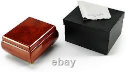 Astonishing Hi Gloss Wood Tone Petite Music Box Many Songs to Choose Rudolph