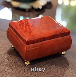 Astonishing Hi Gloss Wood Tone Petite Music Box Many Songs to Choose Rudolph