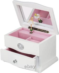 BEAUDORA Jewelry Music Box Ballerina Musical Mechanism Bolero Melody White Finis