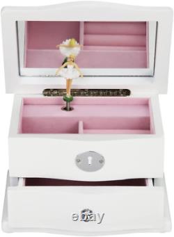 BEAUDORA Jewelry Music Box Ballerina Musical Mechanism Bolero Melody White Finis