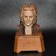 Bach Italy Carved Wood Bust Reuge Swiss Musical Music Box Lullaby Works Great