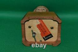 Bach Italy Carved Wood Bust Reuge Swiss Musical Music Box Lullaby WORKS GREAT