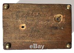 Beautiful Antique Miniature Musical Box In Wood Case Two Tunes