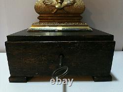 Beautiful Antique Wood Cross Jesus Christ Gold Crucifix With Music Box