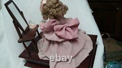 Beautiful French Antique Style Music Box Dressing Table Doll, Automaton Doll