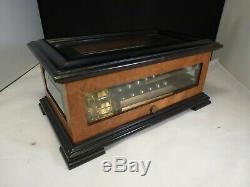 Beautiful Reuge 3 X 72 Note Music Box Glass Wood Andrew Lloyd Weber Memory