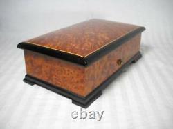 Beautiful Reuge Music Box 3/72 Burl Wood Plays The Thieving Magpie