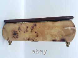 Birds Eye Burl Wood Sorrento Jewelry Music Box Floral Torna A Surrento Italy