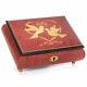 Birds Matte Red Italian Inlaid Wood Music Box Plays Let Me Call You Sweetheart