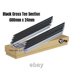 Black Cross Tee Section 600mm x 24 Suspended Ceiling Grid System Component T24