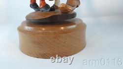 Black Forest Germany Made Carved Wood Dancing Couple Music Box German Folk Art