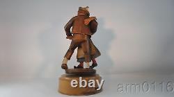 Black Forest Germany Made Carved Wood Dancing Couple Music Box German Folk Art