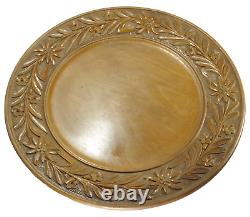 Black Forest Platter Swiss Edleweiss Carved Wood A/F Music box 33cm Large Rare
